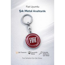 SAVEK Fiat Otomobil Anahtarlığı Metal Oto Anahtarlık 9.5 x 4 cm Şık Hediyelik Araç Aksesuar