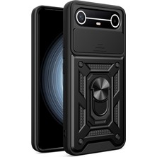 Nanospace Tecno Spark Slim 5g Kılıf Magnetik Standlı Kamera Korumalı Zore Sürgülü Vega Kapak