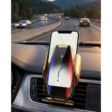 Getittir Kablosuz Şarjlı Araç Telefon Tutucu Sensörlü Otomatik Kilit 360 Derece Döner - Lisinya