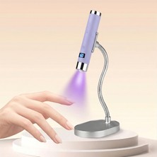 SNRQI G1 Sensörlü Mini Ai Uv LED Lamba Manyetik Standlı Manikür Tırnak Kurutucu Lila 5W
