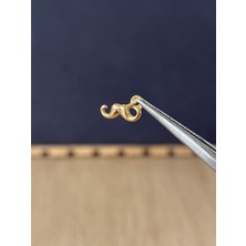 Rupen Kraft 316 L Cerrahi Çelik Bıyık Altın Model Piercing Kıkırdak Labret Piercing