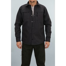 Souris Erkek Füme Slim Fit Softshell Gömlek Ceket Su Itici ve Rüzgara Dayanıklı