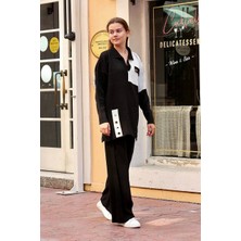 Feifei Kuş Gözü Triko Takım Siyah