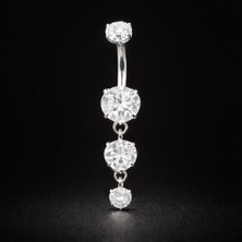 Rupen Kraft %100 G23 Titanyum Yuvarlak Detaylı Sallantılı Titanyum Göbek Piercingi