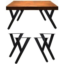 Beasym Metal Sehpa Ayağı Masif Ahşap Kütük Orta Sehpa Ayakları 4 Lü Y Model