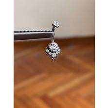 Rupen Kraft %100 G23 Titanyum Pembe  Taşlı Altın Göbek Piercingi 7 Taşlı Titanyum Göbek Piercingi