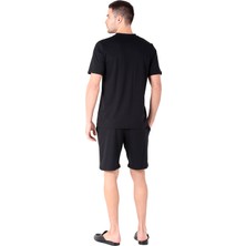 D'S Damat Şort Pijama Takımı Siyah