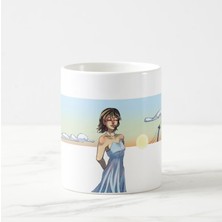 tp Gün Doğumu Temalı Porselen Kupa Bardak