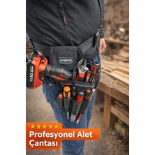 Genel Bel Çantası Alet Çantası Tesisatçı Çantası Elektrikçi Çantası Bel Kısmı Ayarlanabilir Reflektörlü Profesyonel Alet Bel Çantası Ayarlanabilir Kemerli Çok Bölmeli