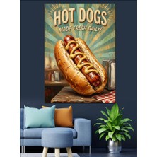 Tablomega Iştah Açıcı Sosisli Sandviç Hotdog Dekoratif Kanvas - Mdf Ahşap Tablo