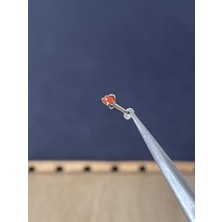 Rupen Kraft 316 L Cerrahi Çelik Pençe Doğal Taş Kırmızı Çelik Tragus Piercing Kıkırdak Labret Piercing