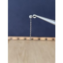 Rupen Kraft %100 G23 Titanyum Tek Taş Zincir Zirkon Titanyum Labret Kıkırdak Piercing