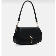 Sparkly Sight Kalp Detaylı Siyah Kadın Omuz Çantası