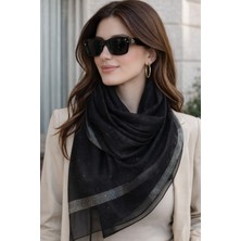 Sacce Scarves & Accessories Ipek Görünümlü Sim Şeritli Işıltılı Şal – Zarif, Hafif ve Şık Ipek Şal