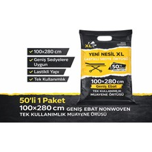 Yeni Nesil Xl Lastikli Sedye Örtüsü 100X280 cm Geniş Ebat Nonwoven Tek Kullanımlık Muayene Sedye Örtüsü 50'li 1 Paket