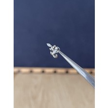 Rupen Kraft %100 G23 Titanyum Dal Markiz Zirkon Titanyum Model Titanyum Labret Kıkırdak Piercing