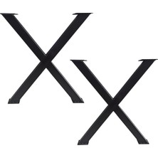 Beasym Metal Sehpa Ayağı Masif Ahşap Kütük Orta Sehpa Ayakları Metal x Ayak