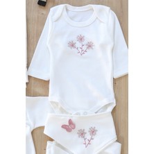 Sitilin Kız Bebebek Yenidoğan Kanaviçeli  10 Lu  % 100 Pamuk Işlemeli Lüks Hastane Çıkışı Zıbın Seti STL7174