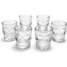 AyrStore Buğz 6'lı Cam Kurukafa Bardak Seti ALK5116