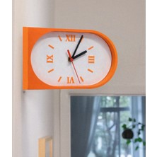 Hanart Istasyon Tipi Çift Taraflı Modern Dekoratif Duvar Saati Turuncu