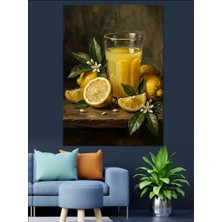 Karizma Tablo Taze Portakal Suyu ve Limon Dilimleri Dekoratif Kanvas - Mdf Ahşap Tablo
