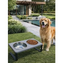 Büyük Köpekler Için Mama Kabı Çift Hazneli Dayanıklı, Modern Paslanmaz Çelik Su Mama Kabı