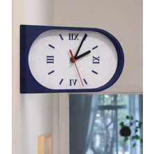 Hanart Istasyon Tipi Çift Taraflı Modern Dekoratif Duvar Saati Lacivert