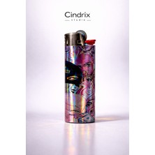 Cındrıx Studıo Holografik Grafik Tasarım Çakmak Kılıfı Sticker – Urban Girl Özel Seri