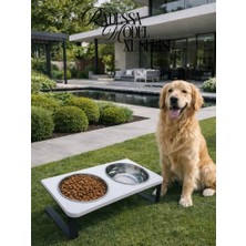 Büyük ve Orta Boy Köpekler Için Mama Kabı Çift Hazneli Su ve Mama Kabı Standı