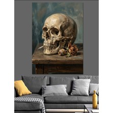 Karizma Tablo Masada Duran Antika Insan Kurukafası Dekoratif Kanvas - Mdf Ahşap Tablo