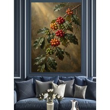 Karizma Tablo Dalında Duran Taze Kahve Meyveleri Dekoratif Kanvas - Mdf Ahşap Tablo