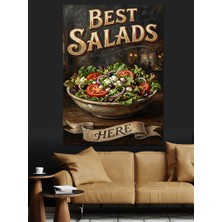 Karizma Tablo Best Salads Taze Salat Menü Tabelası Dekoratif Kanvas - Mdf Ahşap Tablo