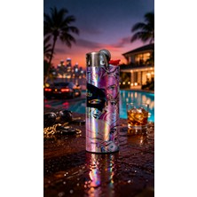 Cındrıx Studıo Holografik Bubble Yazı Tasarım Gazlı Çakmak