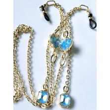 Gözlük Zinciri Mavi Kalp Figürlü-Thinblack