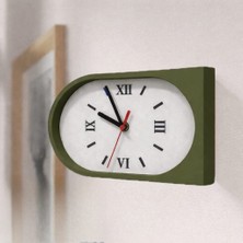 Hanart Istasyon Tipi Çift Taraflı Modern Dekoratif Duvar Saati Haki