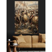 Karizma Tablo Savaş Meydanında Sparta Ordusu Dekoratif Kanvas - Mdf Ahşap Tablo