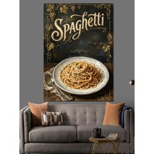 Karizma Tablo Bir Tabak Taze Spaghetti Illüstrasyonu Dekoratif Kanvas - Mdf Ahşap Tablo