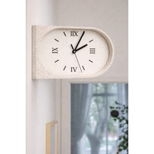 Hanart Istasyon Tipi Çift Taraflı Modern Dekoratif Duvar Saati Mermer Desenli