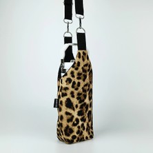 Woodycord El Yapımı U-Model Leopar Desenli Termos ve Matara Kılıfı