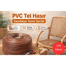 Mady Aksesuar Pvc Tel Hasır Ip, Kahverengi 100METRE, Hazeran Örme, Dayanıklı Sandalye, Masa Tamir Ipi