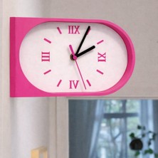 Hanart Istasyon Tipi Çift Taraflı Modern Dekoratif Duvar Saati Pembe