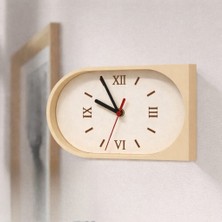 Hanart Istasyon Tipi Çift Taraflı Modern Dekoratif Duvar Saati Bej