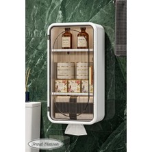 Trend Maison 1 Kapaklı Çok Amaçlı Yapışkanlı Duvar Rafı Organizer Banyo Dolabı Rafı ,şampuanlık,peçetelikli Organizer