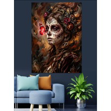 Karizma Tablo Güller Içinde Meksika Bayramı Kadını Dekoratif Kanvas - Mdf Ahşap Tablo