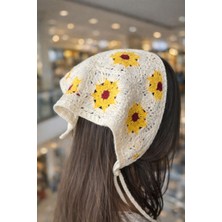 Emk Shop Soft Blossom Desenli Örgü Bandana