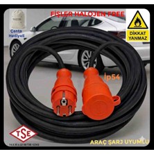 Srcelektronik Hes Kablo Araç Şarjı Uyumlu (1-10) Metre Arası (3x4 Ttr Tam Bakır) ( Fişler Ip 44-54 - Halojen Free Isınmaz Alev Almaz ) Uzatma Seyyar