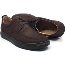 Taşpınar Ayakkabı Taşpınar 763 %100 Hakiki Nubuk Deri Ortopedik Erkek Yazlık Rahat Günlük Ayakkabı 40-45