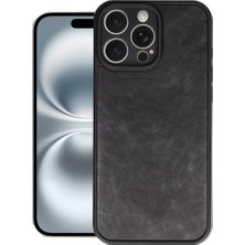 Feedback Newface iPhone 16 Pro Max Kılıf Aras Deri Kapak - Siyah