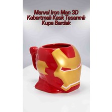 Wolawood Marvel Iron Man 3D Kabartmalı Kask Tasarımlı Kupa Bardak Seramik Özel Tasarım Dekoratif Kahve Çay Kupası Hediyelik Özel Seri