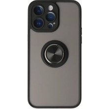 Feedback Newface iPhone 14 Pro Kılıf Montreal Yüzüklü Silikon Kapak - Siyah